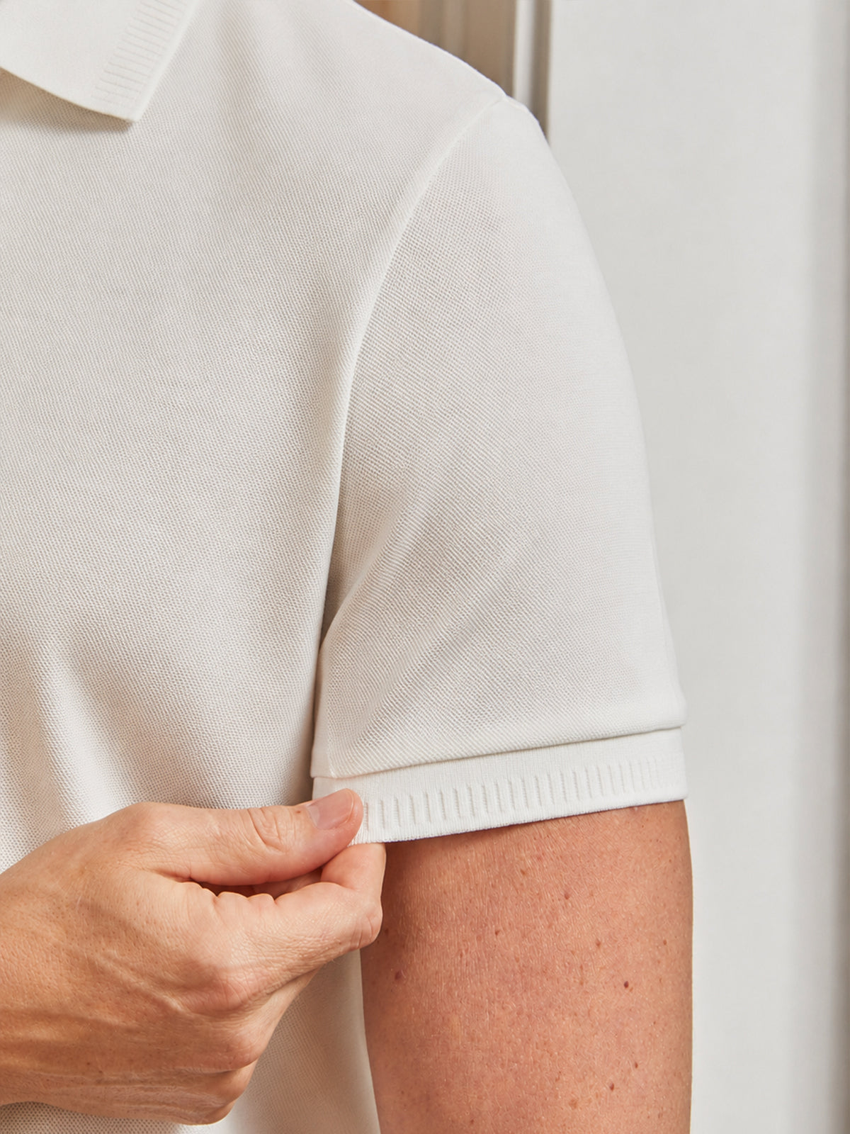 PearlTex Men's Cotton-Silk Blend Golf Shirt Quarterzip