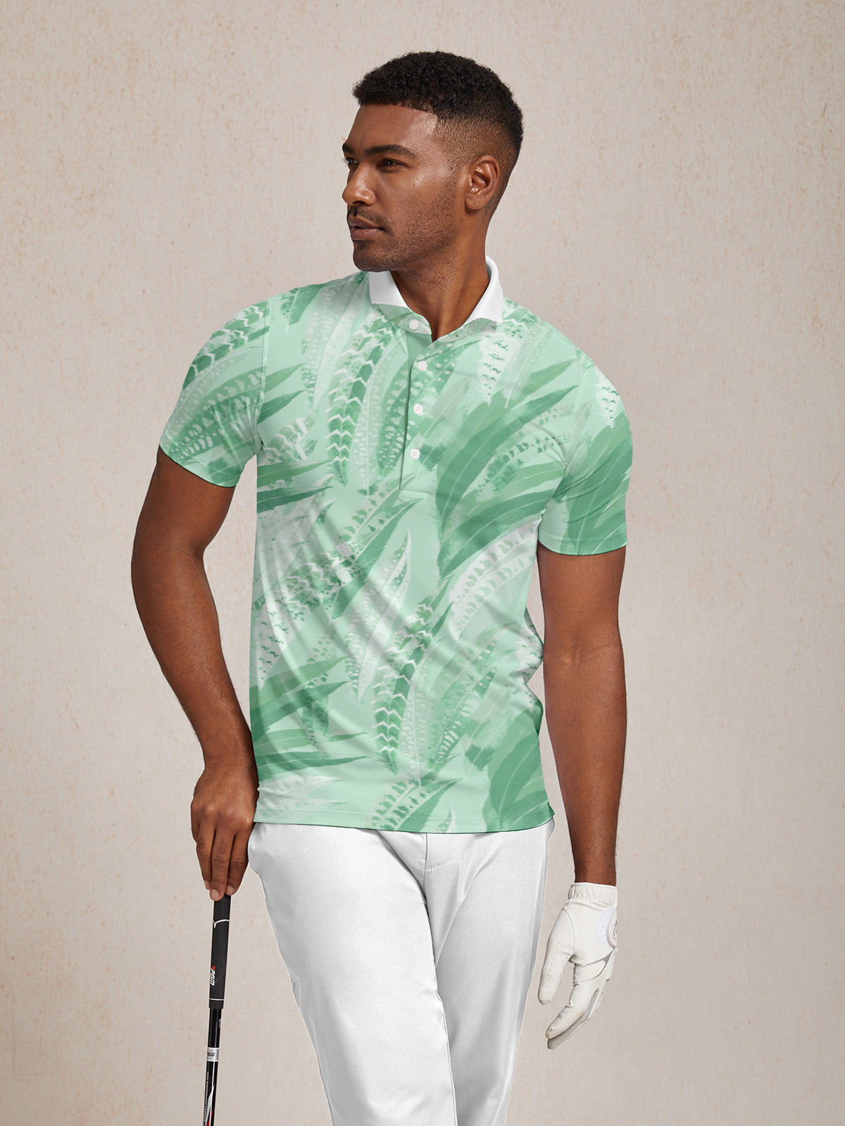 Wildlife Party Men's Ribbed Collar Polo Top UPF50+