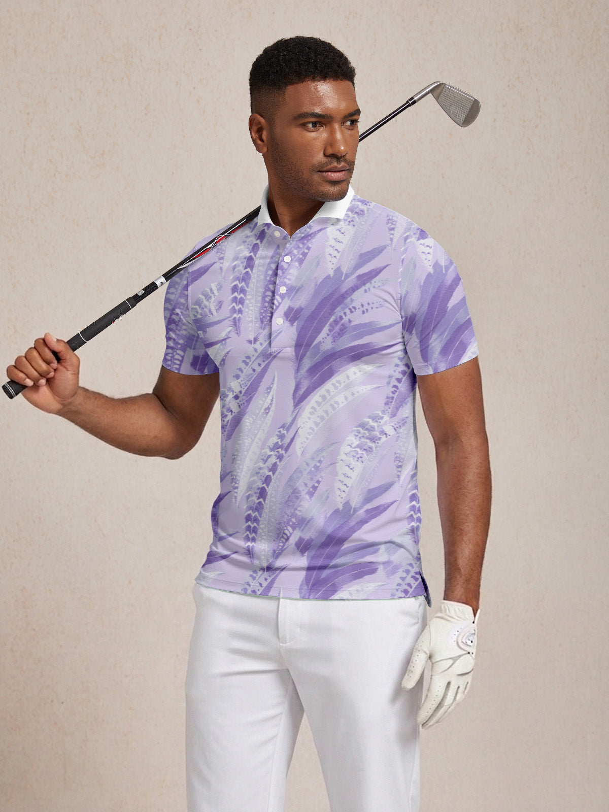 Wildlife Party Men's Ribbed Collar Polo Top UPF50+