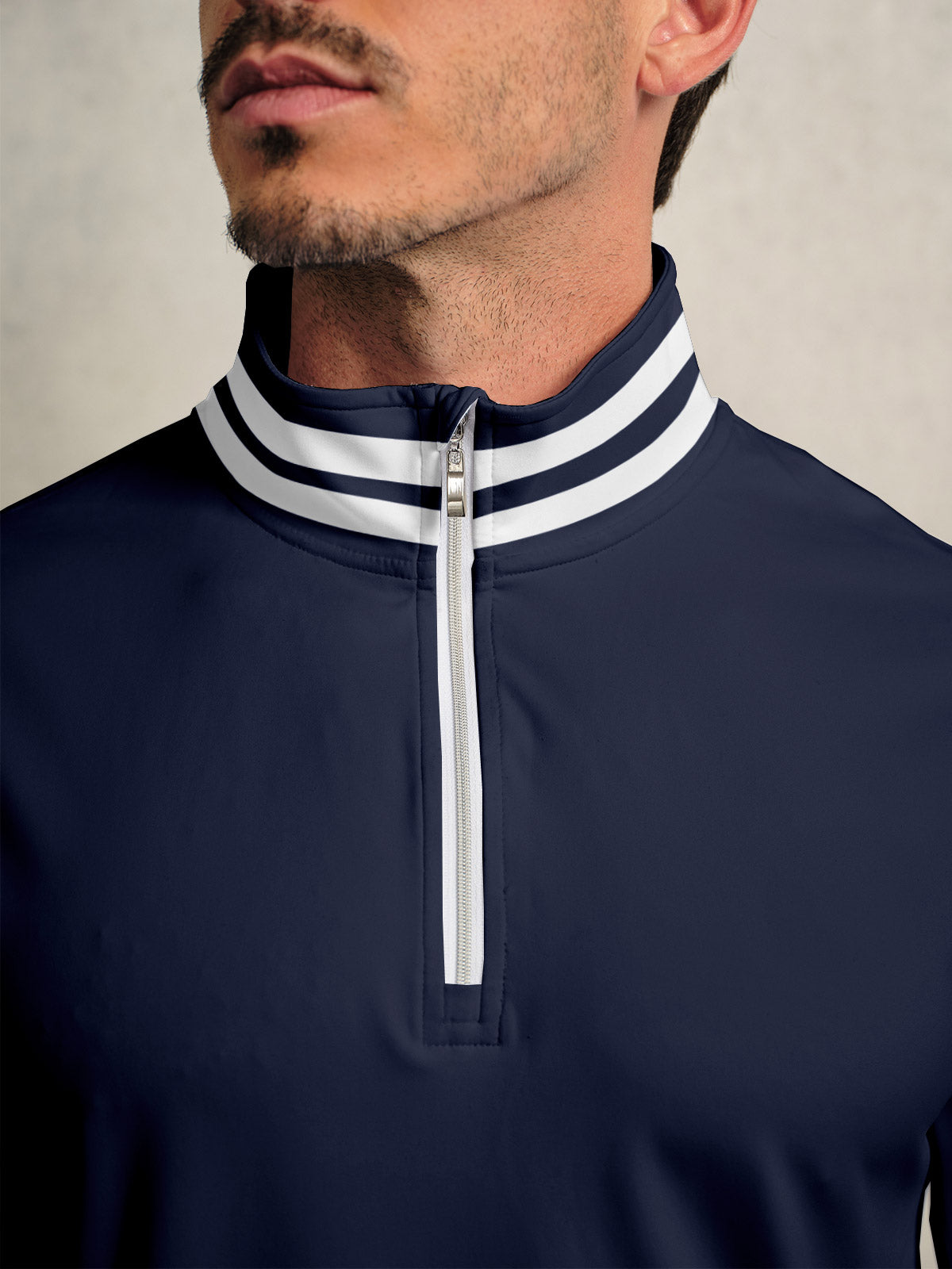 Verspieltes nautische Golfshirt mit Viertelreißverschluss, LSF 50+