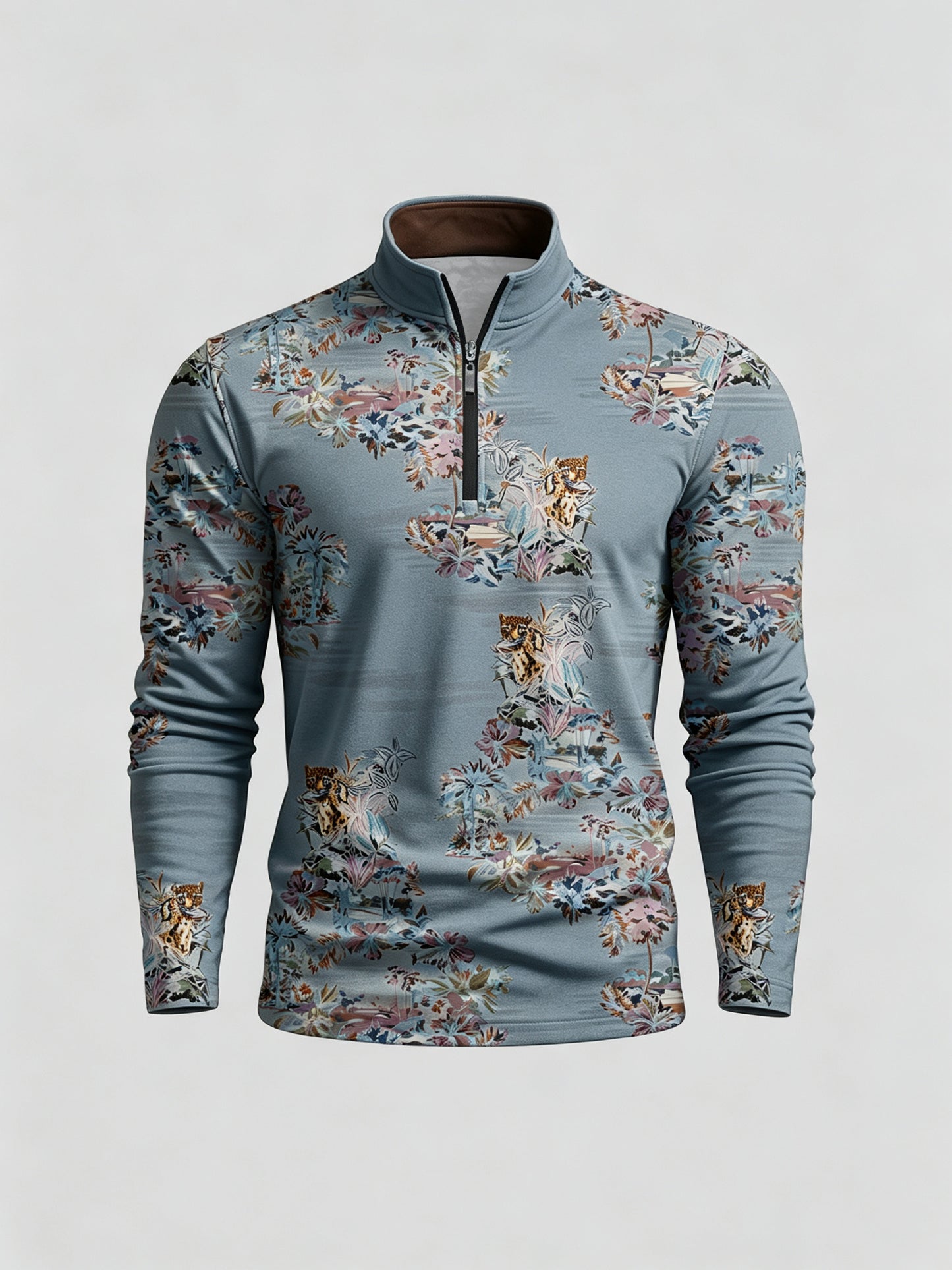 Botanical Energy Men's Lightweight Golf Shirt Quarterzip UPF50+