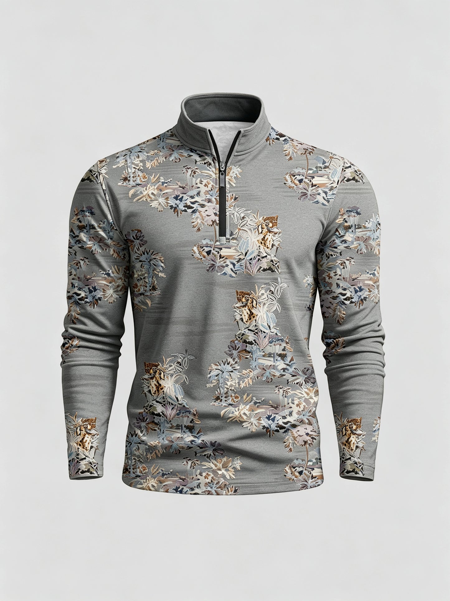 Botanical Energy Men's Lightweight Golf Shirt Quarterzip UPF50+