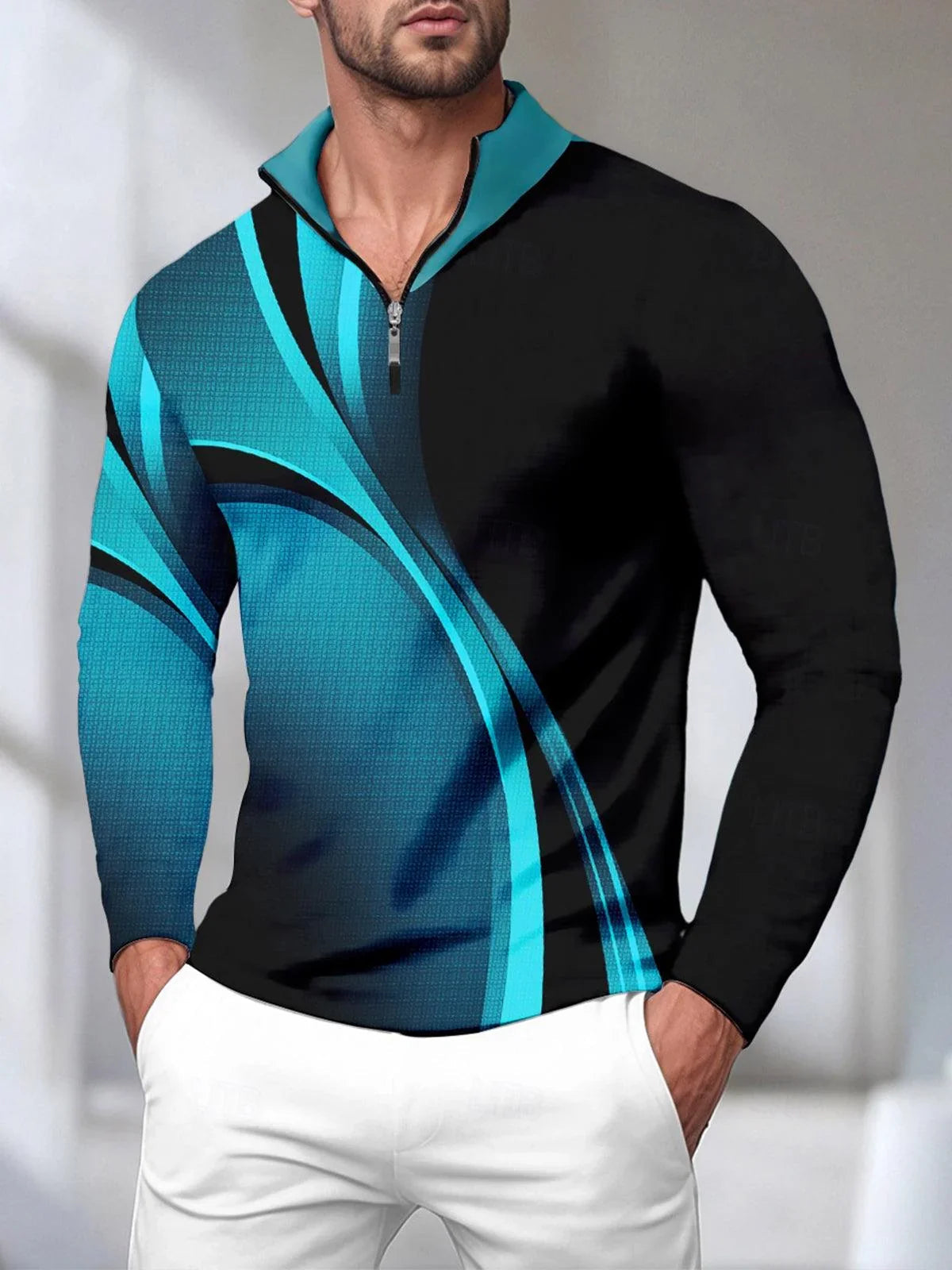 Camicia da golf da uomo Hyper-prep con cerniera a quarto UPF50+
