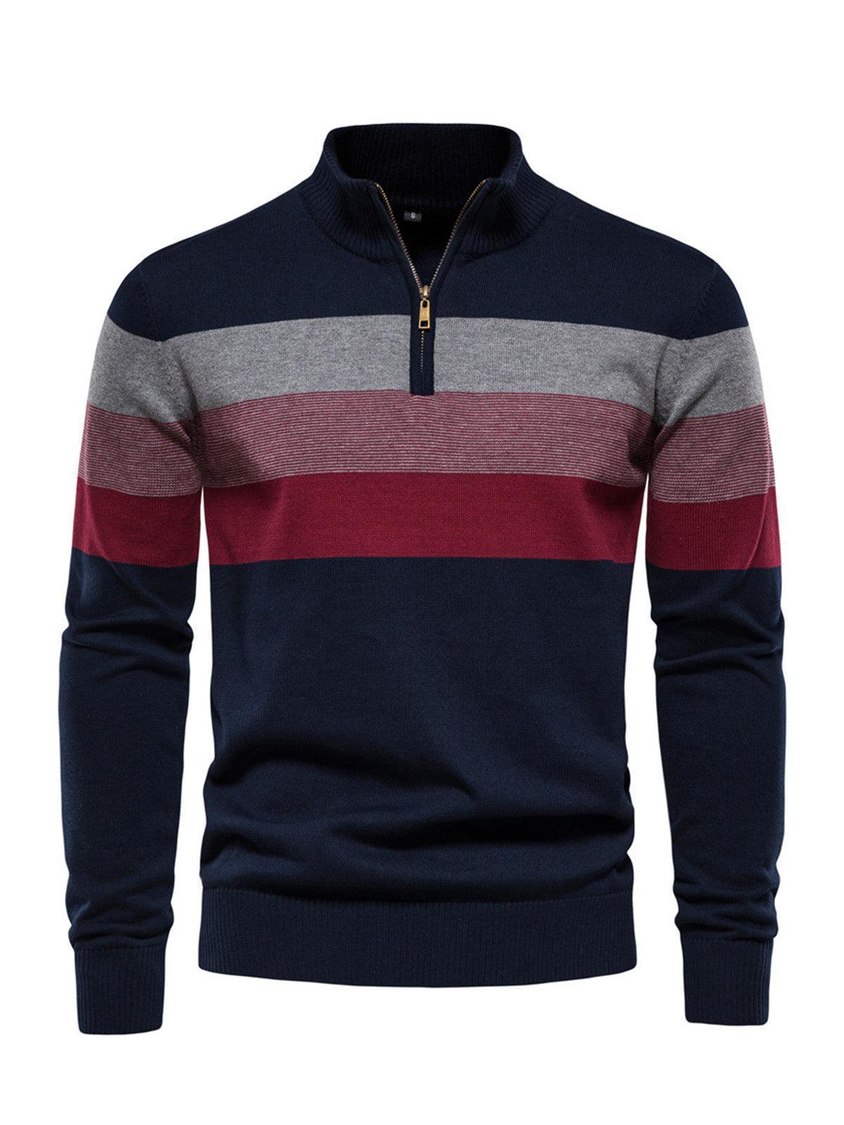 Più di Semplice Maglione da Golf Uomo con Zip a Collo Parziale