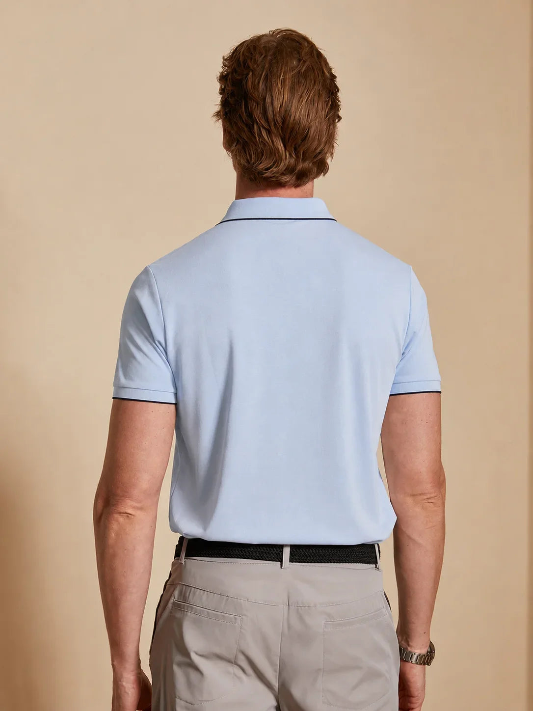NudeMod Men's Cotton-Modal Polo Top