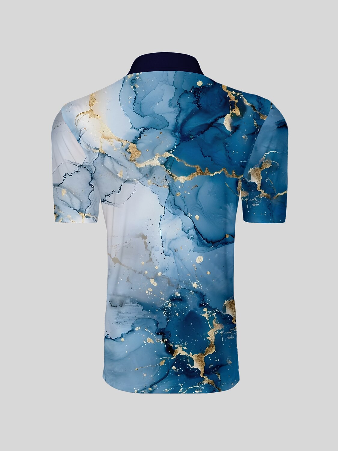 Inked Skins Men's Ribbed Collar Polo Top UPF50+