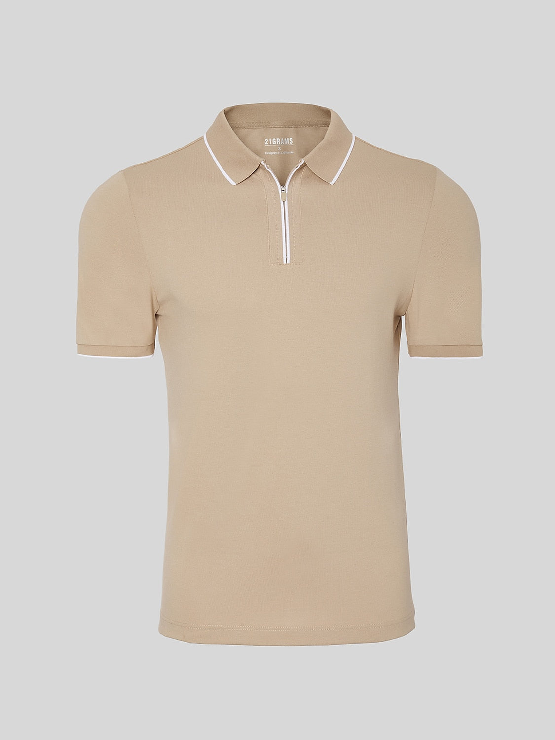 NaturalComfy Men's Quater Zip Short Sleeve Polo