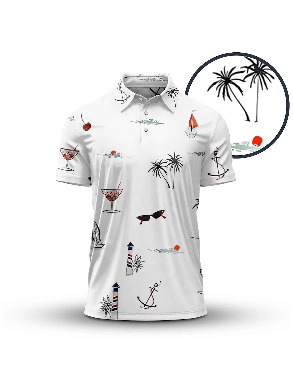 Hyped-up Tropical Men's Polo Top UPF50+