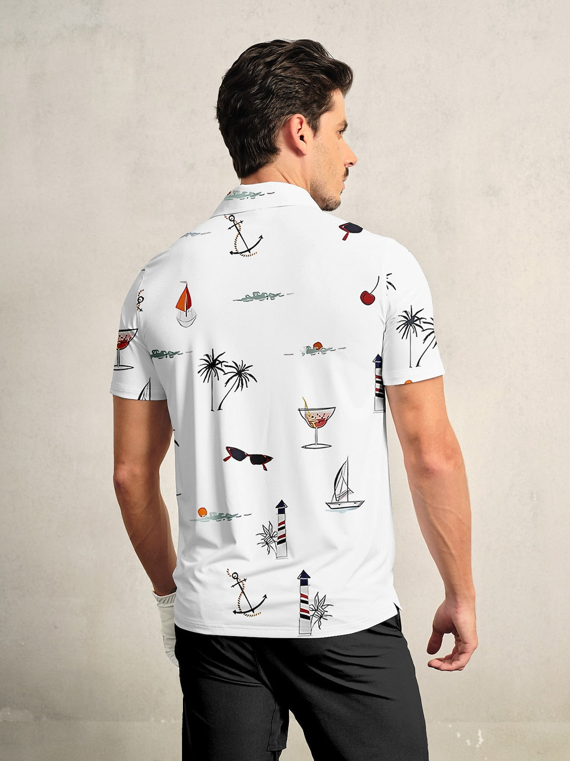 Hyped-up Tropical Men's Polo Top UPF50+