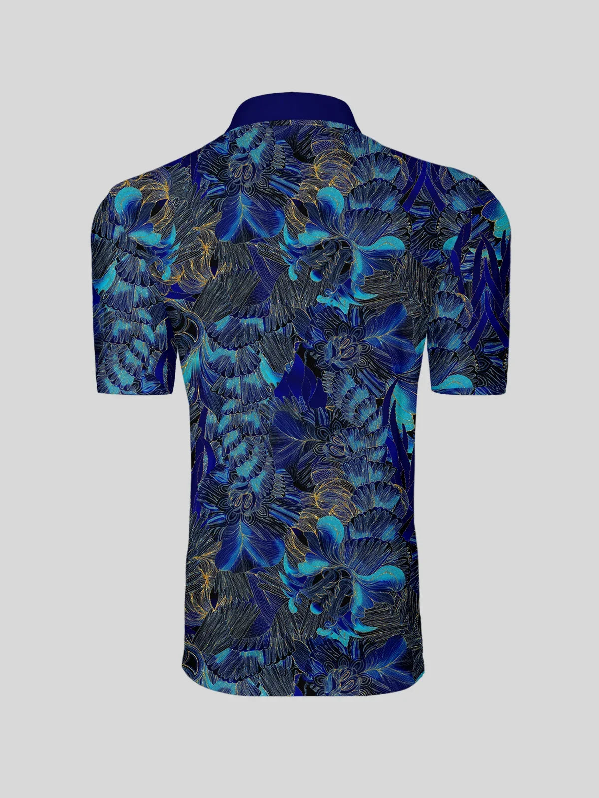 Hyped-up Tropical Men's Ribbed Collar Polo Top UPF50+