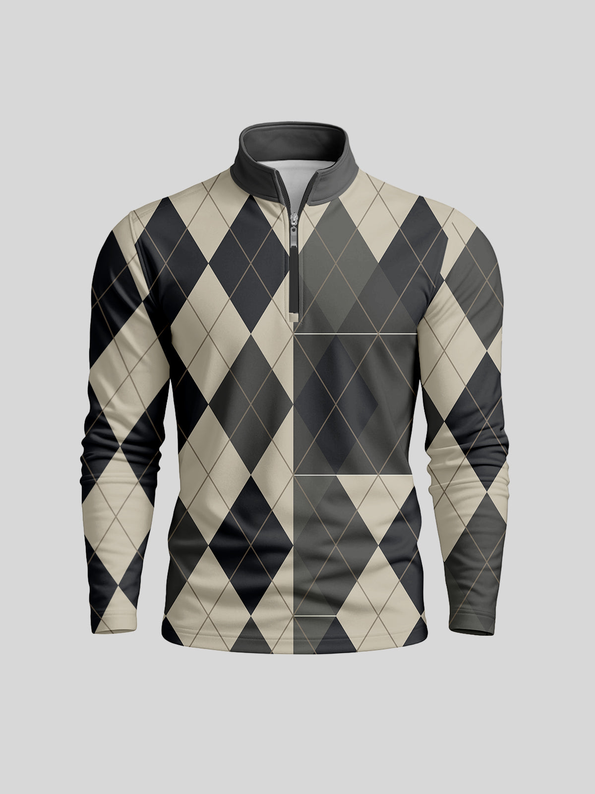 Fairway Patchwork Men's Lightweight Golf Shirt Quarterzip UPF50+