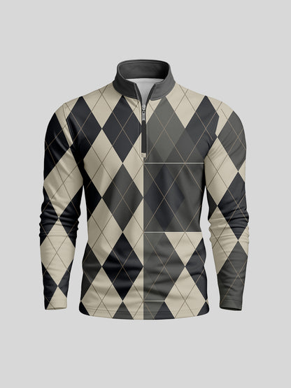 Fairway Patchwork Men's Lightweight Golf Shirt Quarterzip UPF50+