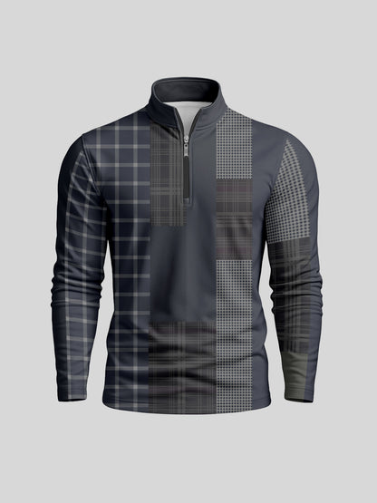Fairway Patchwork Men's Lightweight Golf Shirt Quarterzip UPF50+