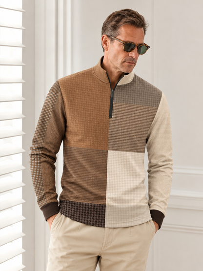 Fairway Patchwork Men's Lightweight Golf Shirt Quarterzip UPF50+