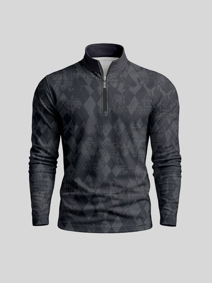 Fairway Patchwork Men's Lightweight Golf Shirt Quarterzip UPF50+
