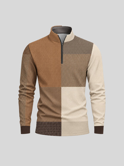 Fairway Patchwork Men's Lightweight Golf Shirt Quarterzip UPF50+