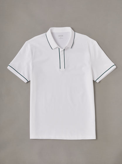 NaturalComfy Herrpolo med kontrasterande beslag