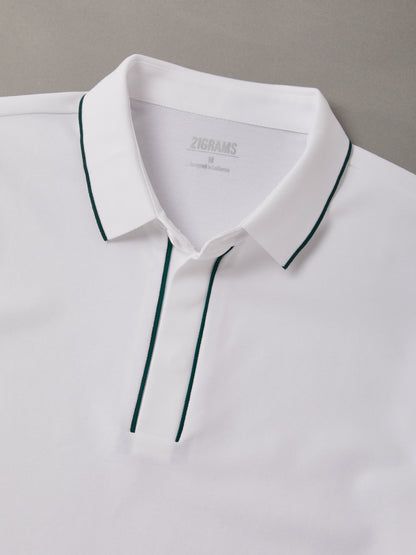 NaturalComfy Herrpolo med kontrasterande beslag