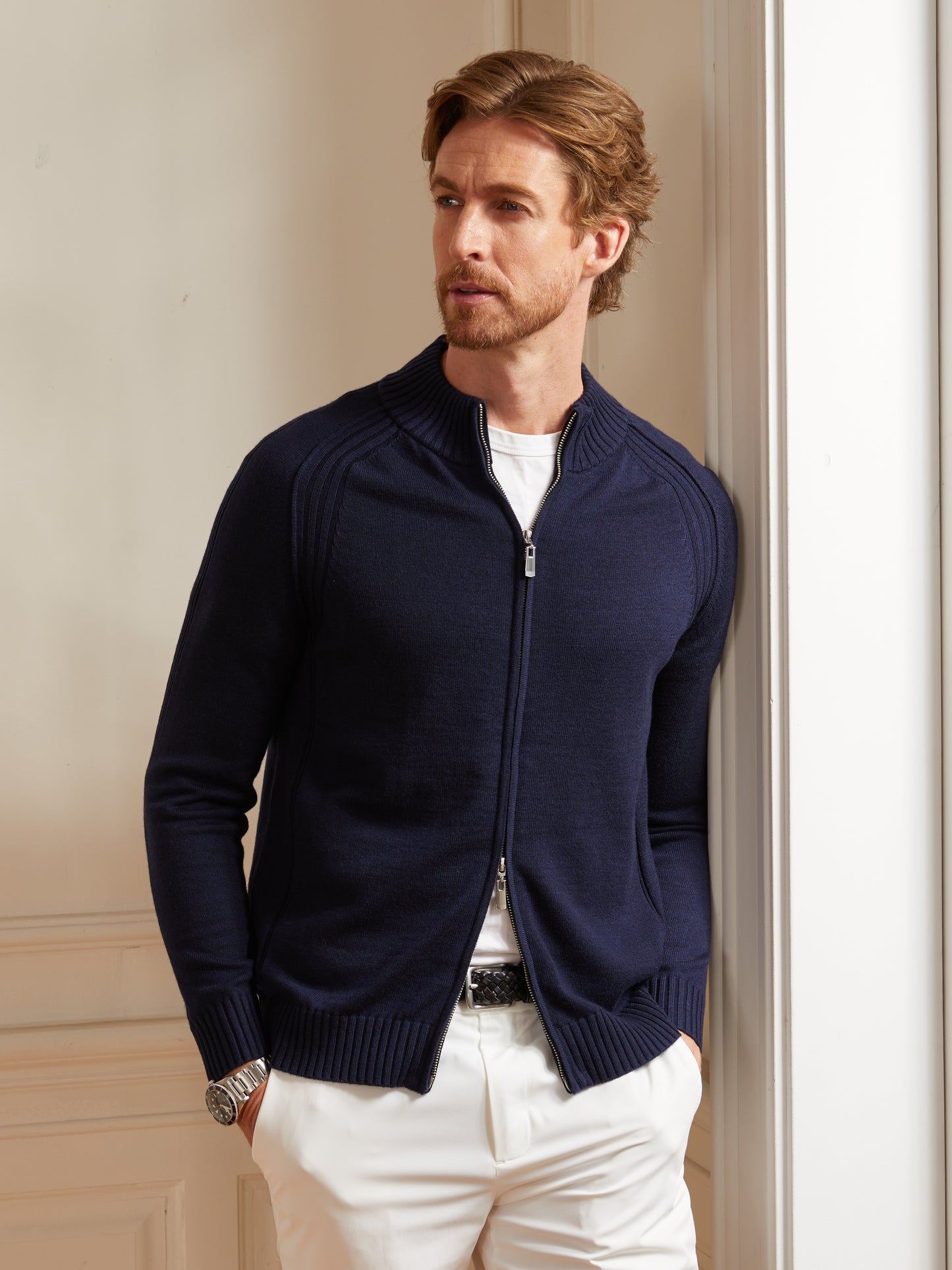 More Than Basic Men's Golf Full-Zip Cardigan