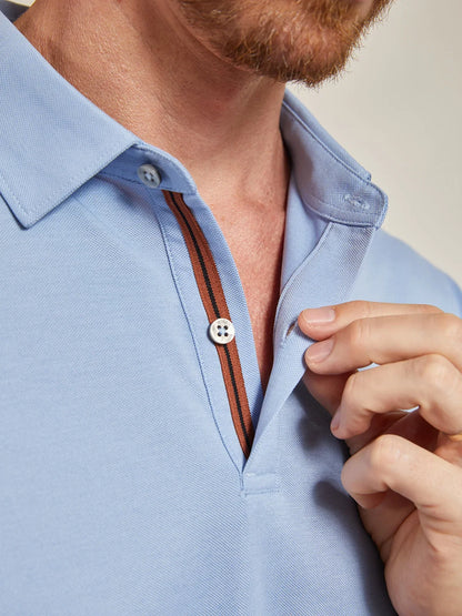 PearlTex Men's Piqué Cotton-Silk Blend Polo Top