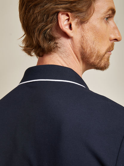 NaturalComfy Herrpolo med kontrasterande beslag