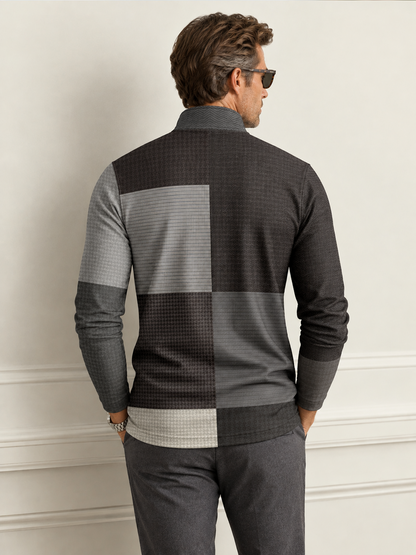 Fairway Patchwork Men's Lightweight Golf Shirt Quarterzip UPF50+