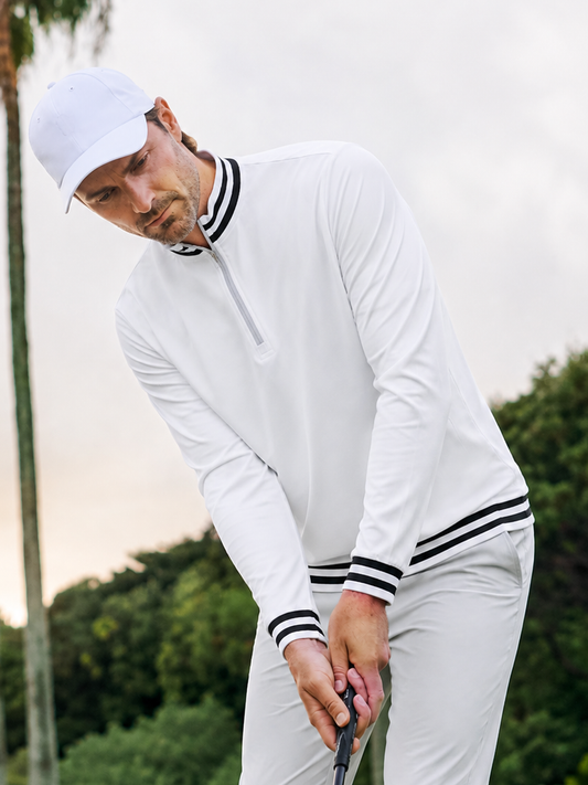 Navycore Camisa de Golf para Hombre con Media Cremallera UPF50+