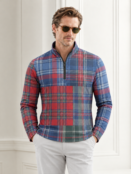 Fairway Patchwork Men's Lightweight Golf Shirt Quarterzip UPF50+