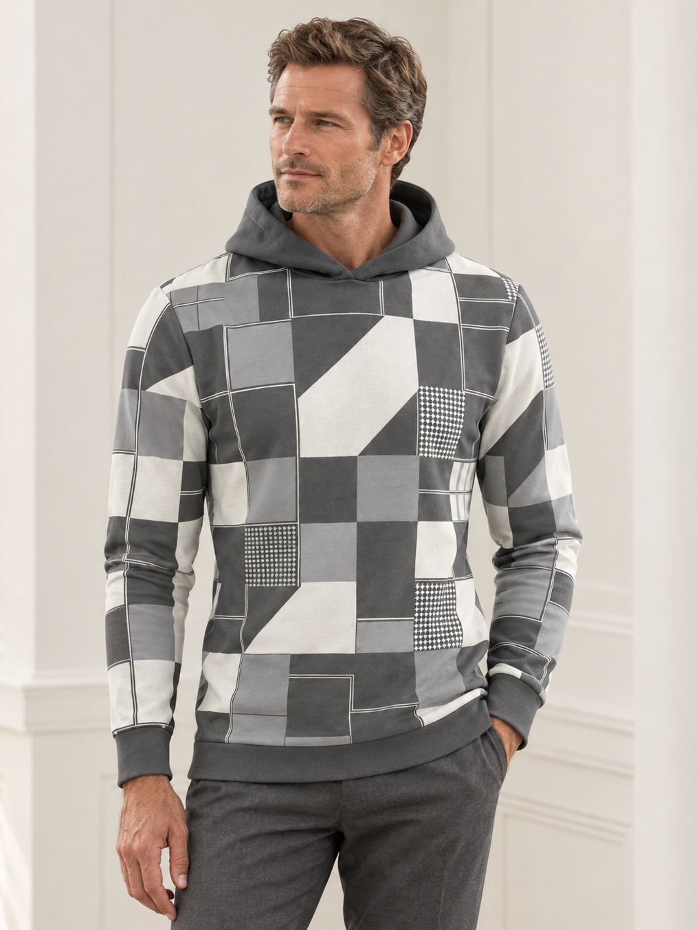 Fairway Patchwork Men's Golf Hooded Sweatshirt