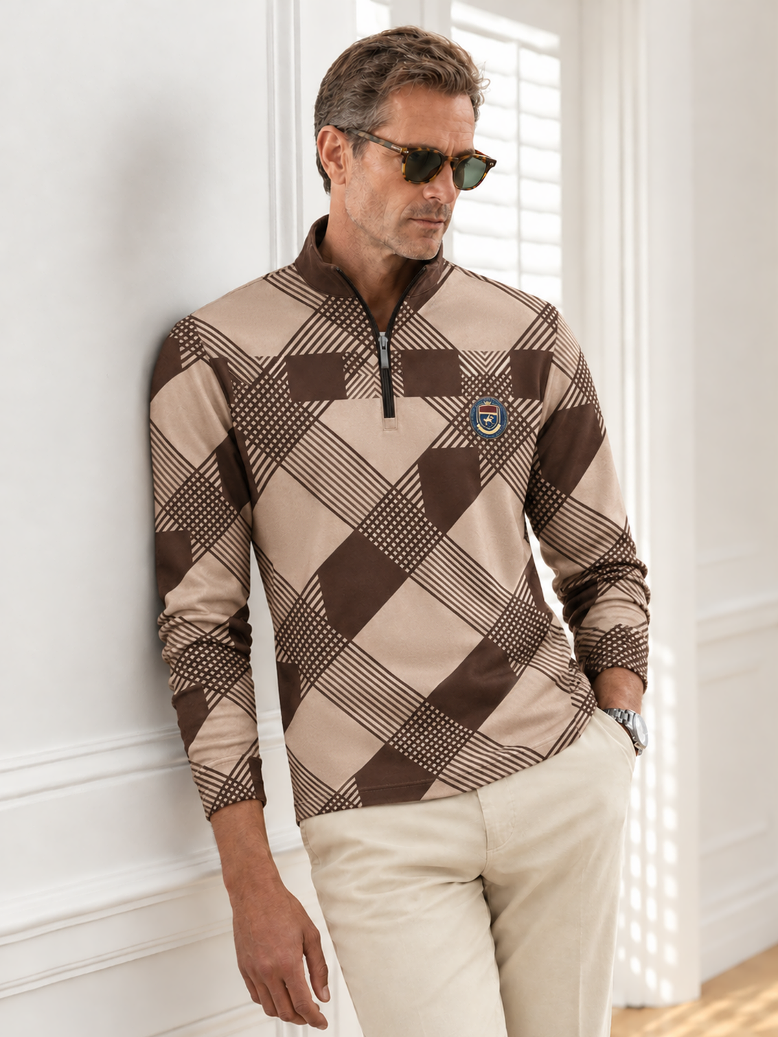 Equestrian Heritage Men's Lightweight Golf Shirt Quarterzip UPF50+