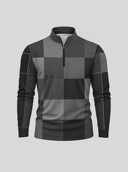 Fairway Patchwork Men's Lightweight Golf Shirt Quarterzip UPF50+