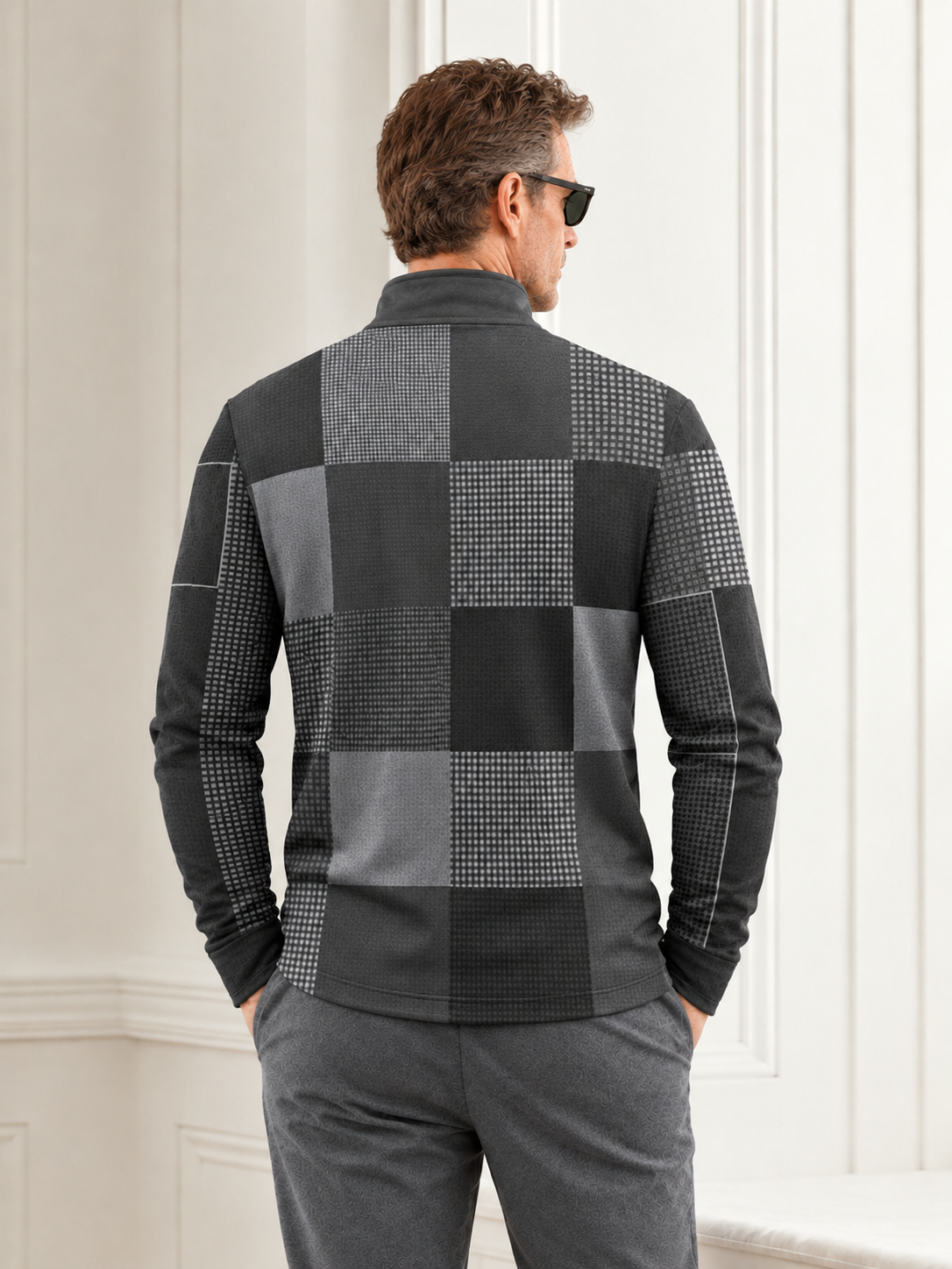 Fairway Patchwork Men's Lightweight Golf Shirt Quarterzip UPF50+