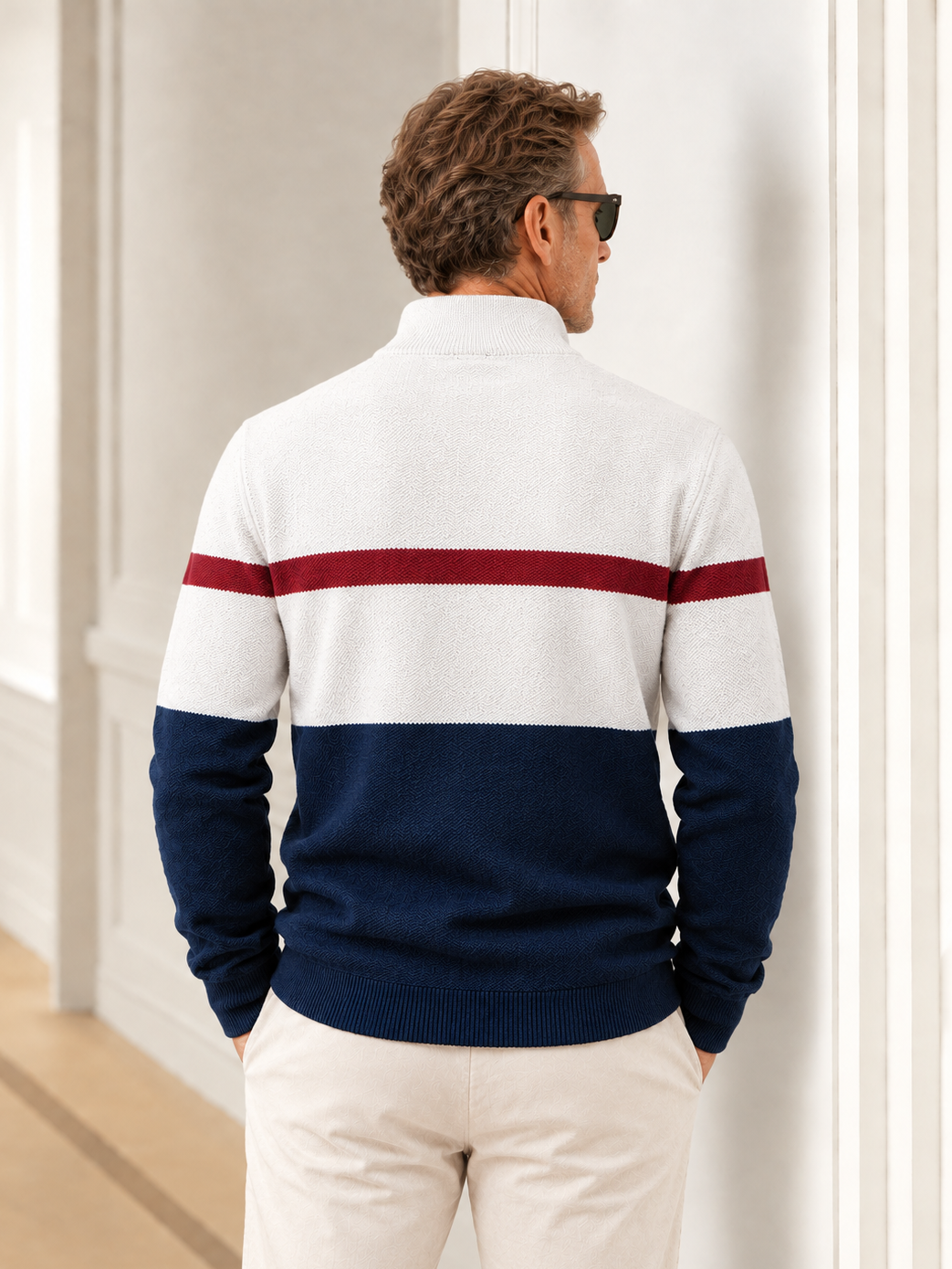 More Than Basic Men's Midweight Golf Quarter Zip Sweater