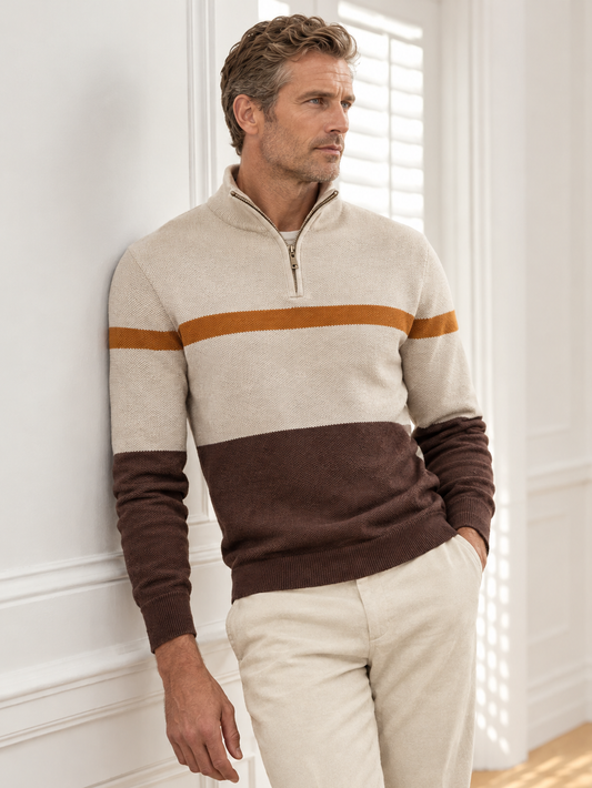 More Than Basic Men's Midweight Golf Quarter Zip Sweater