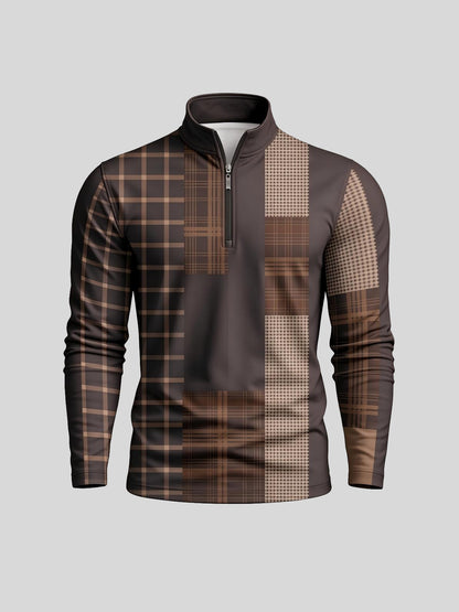 Fairway Patchwork Men's Lightweight Golf Shirt Quarterzip UPF50+