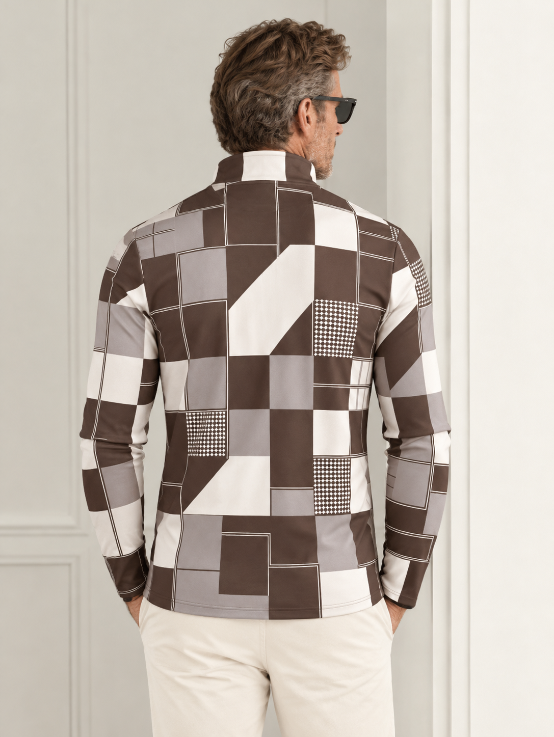 Fairway Patchwork Men's Lightweight Golf Shirt Quarterzip UPF50+