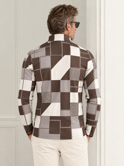 Fairway Patchwork Men's Lightweight Golf Shirt Quarterzip UPF50+