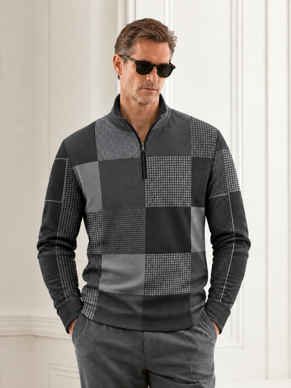 Fairway Patchwork Men's Lightweight Golf Shirt Quarterzip UPF50+
