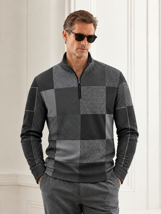 Fairway Patchwork Men's Lightweight Golf Shirt Quarterzip UPF50+