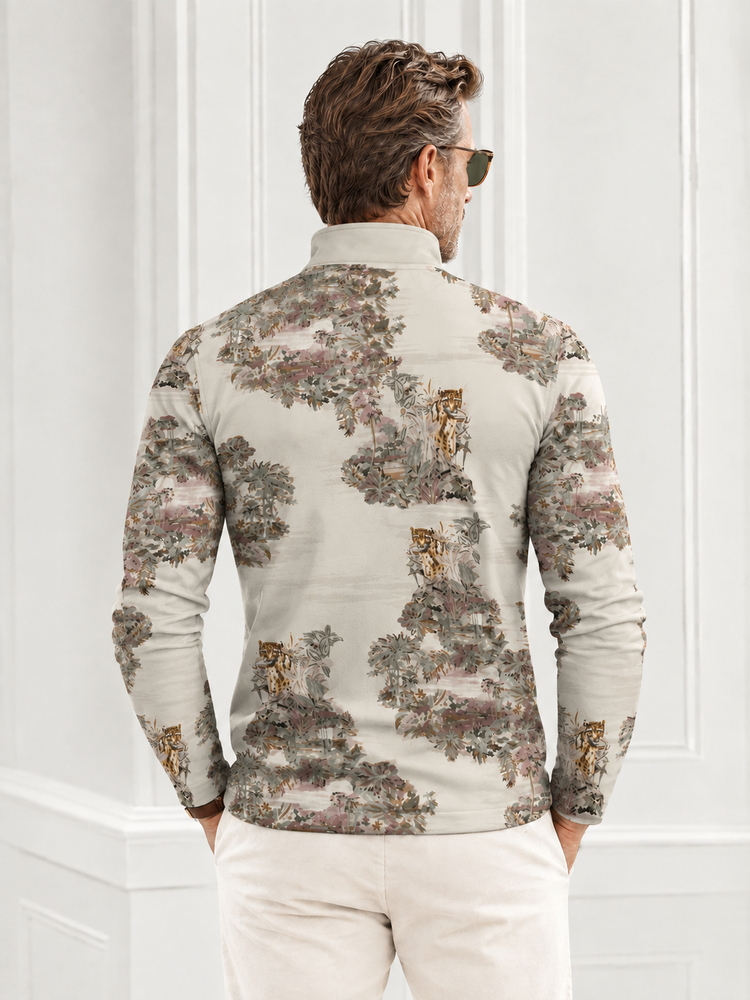 Botanical Energy Men's Lightweight Golf Shirt Quarterzip UPF50+