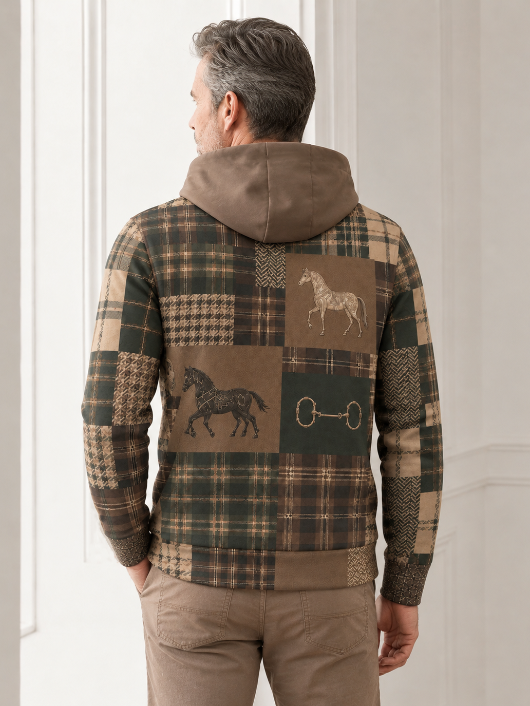 Fairway Patchwork Men's Golf Hooded Sweatshirt