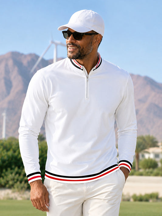 Navycore Camisa de Golf para Hombre con Cremallera Media UPF50+