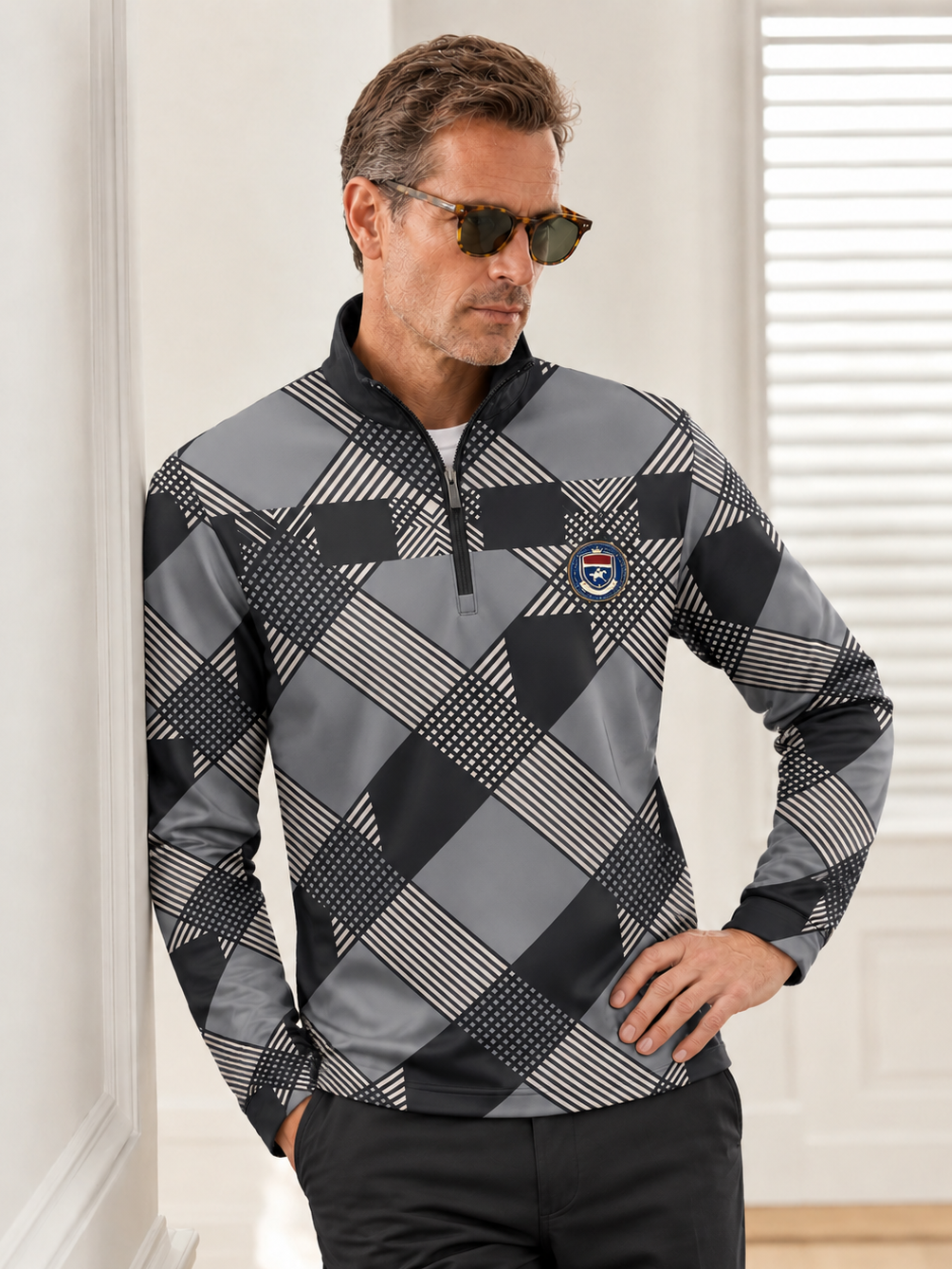 Equestrian Heritage Men's Lightweight Golf Shirt Quarterzip UPF50+