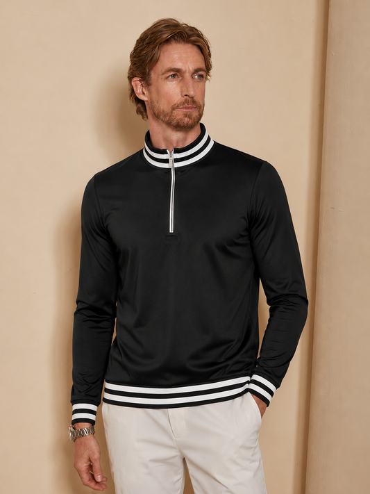Navycore Polo de golf para hombre con cremallera quarterzip UPF50+