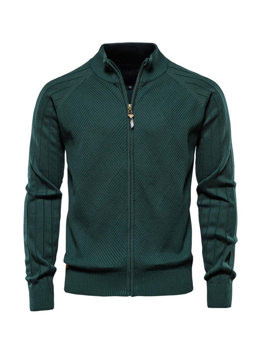 More Than Basic Men's Golf Knit Full Zip Cardigan