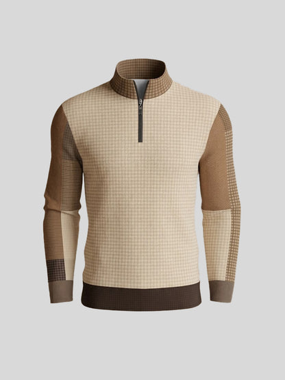 Fairway Patchwork Men's Lightweight Golf Shirt Quarterzip UPF50+