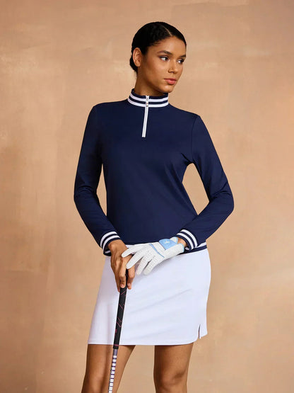 Navycore Women' Long Sleeve Golf Shirt Quarterzip UPF50+