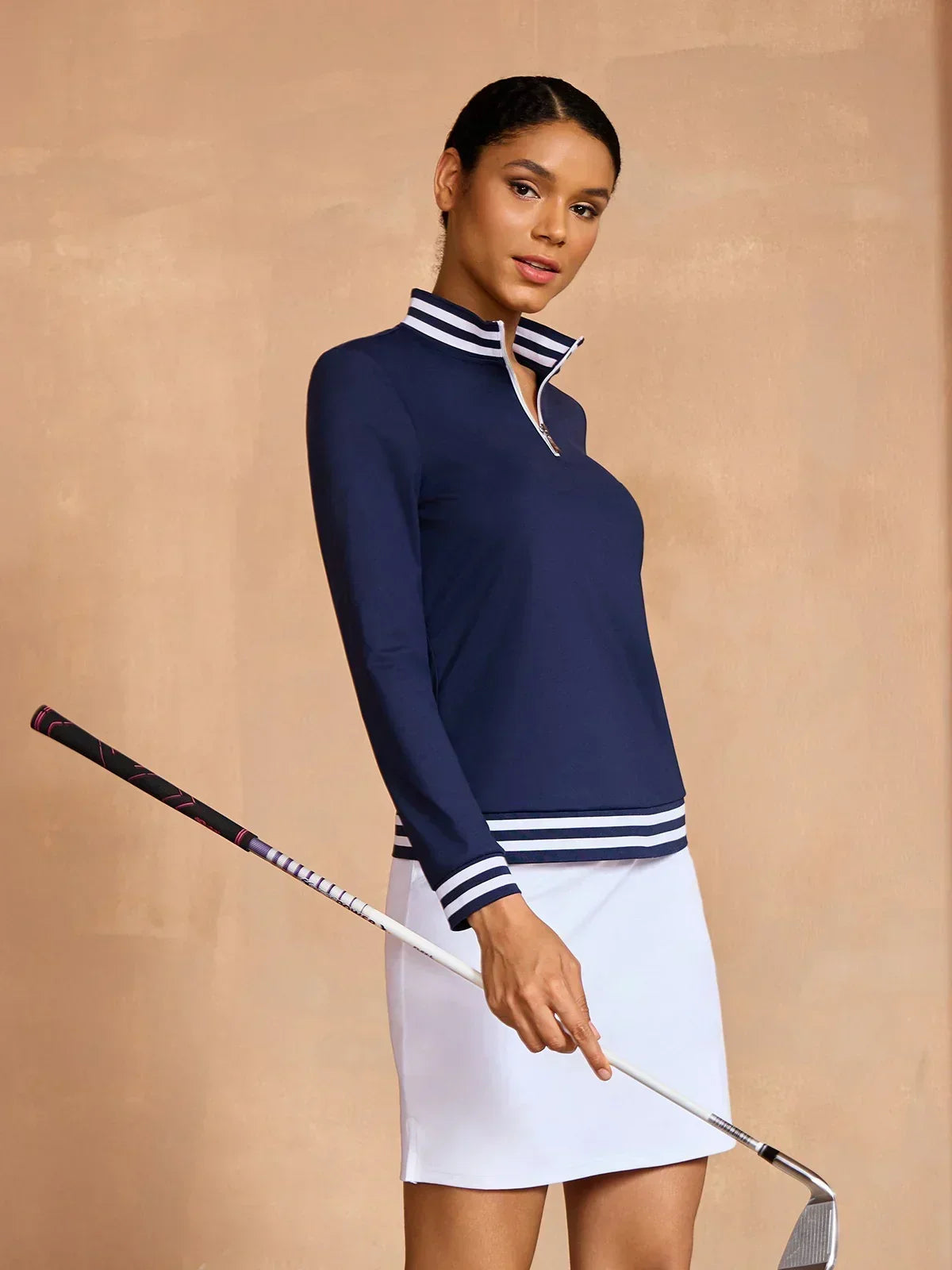 Navycore Women' Long Sleeve Golf Shirt Quarterzip UPF50+
