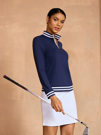 Navycore Women' Long Sleeve Golf Shirt Quarterzip UPF50+