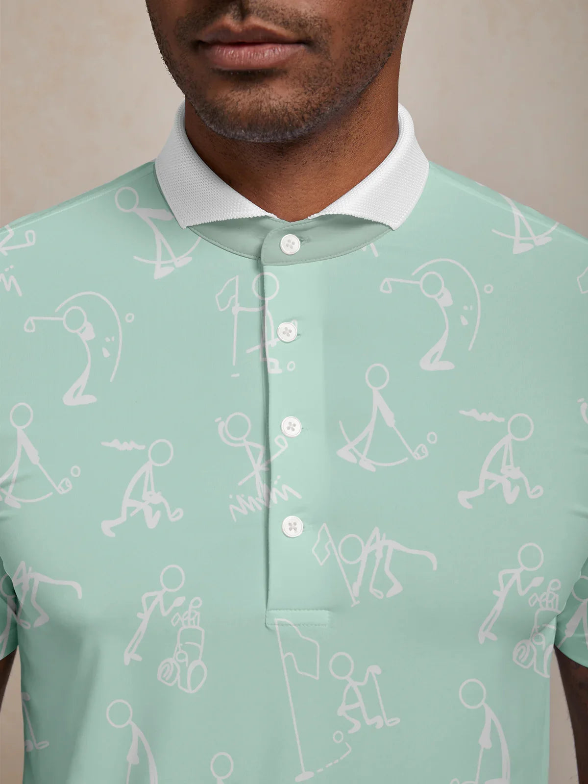 Hyper-prep Polo Top Uomo con Collo a Coste UPF50+